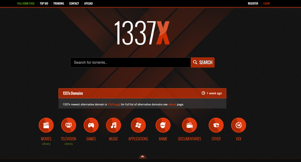 interface de 1337x