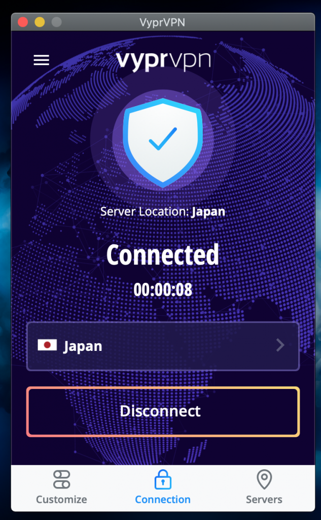 connexion von établie au japon