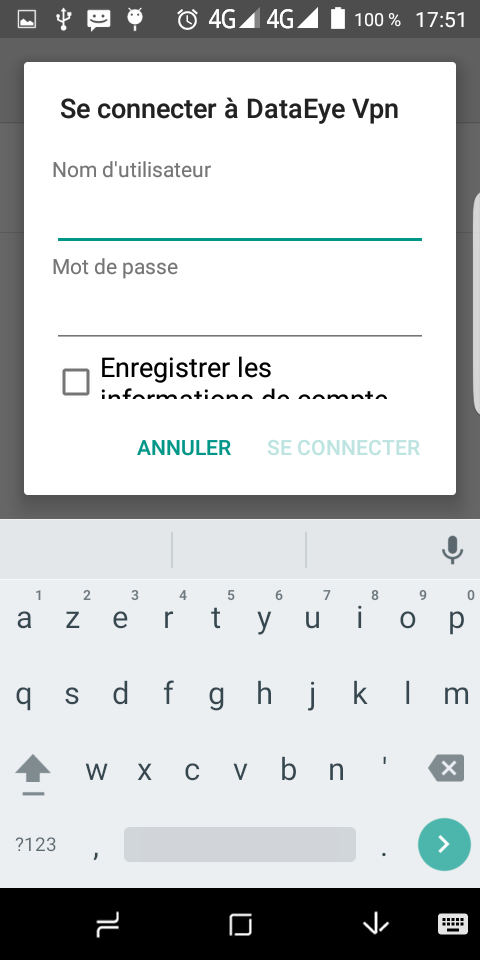 Connexion à DataEye VPN sur Android Connexion à DataEye VPN sur Android