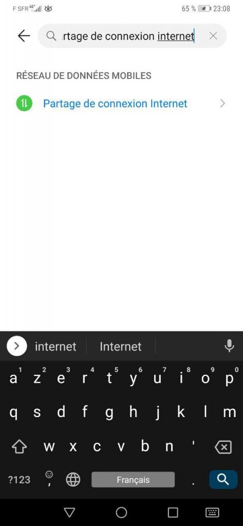 partage de connexion internet sur android