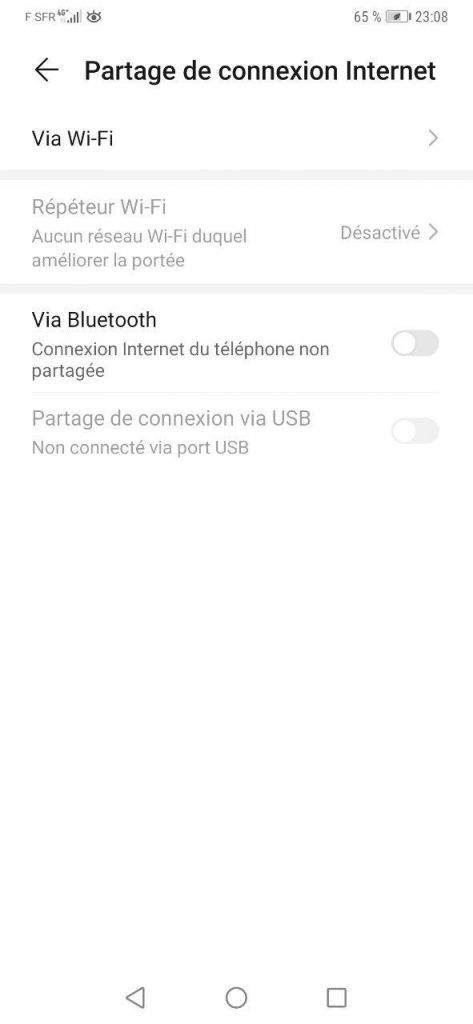 Partage de connexion internet via Wifi sur Android