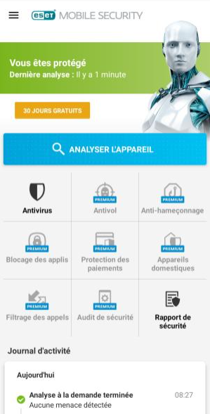 Interface Eset mobile