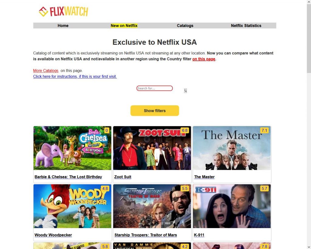 Exclusivite Netflix USA sur Fliwwatch