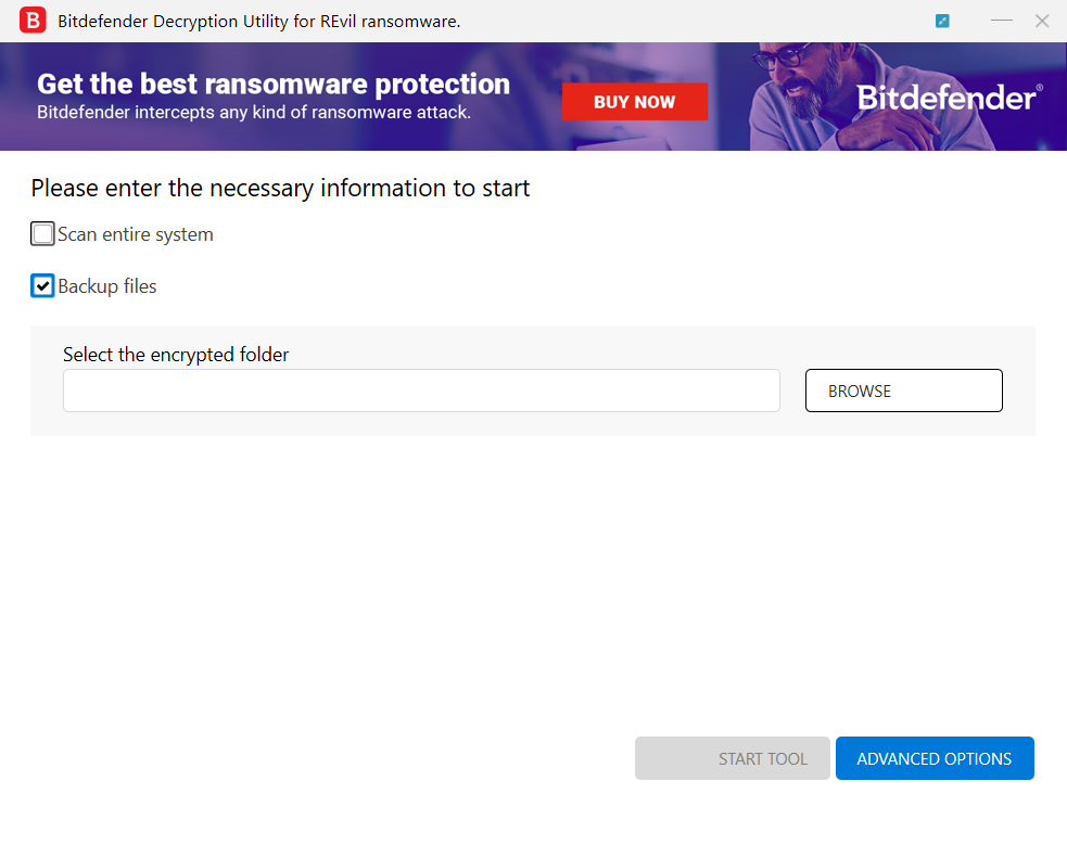 Bitdefender interface